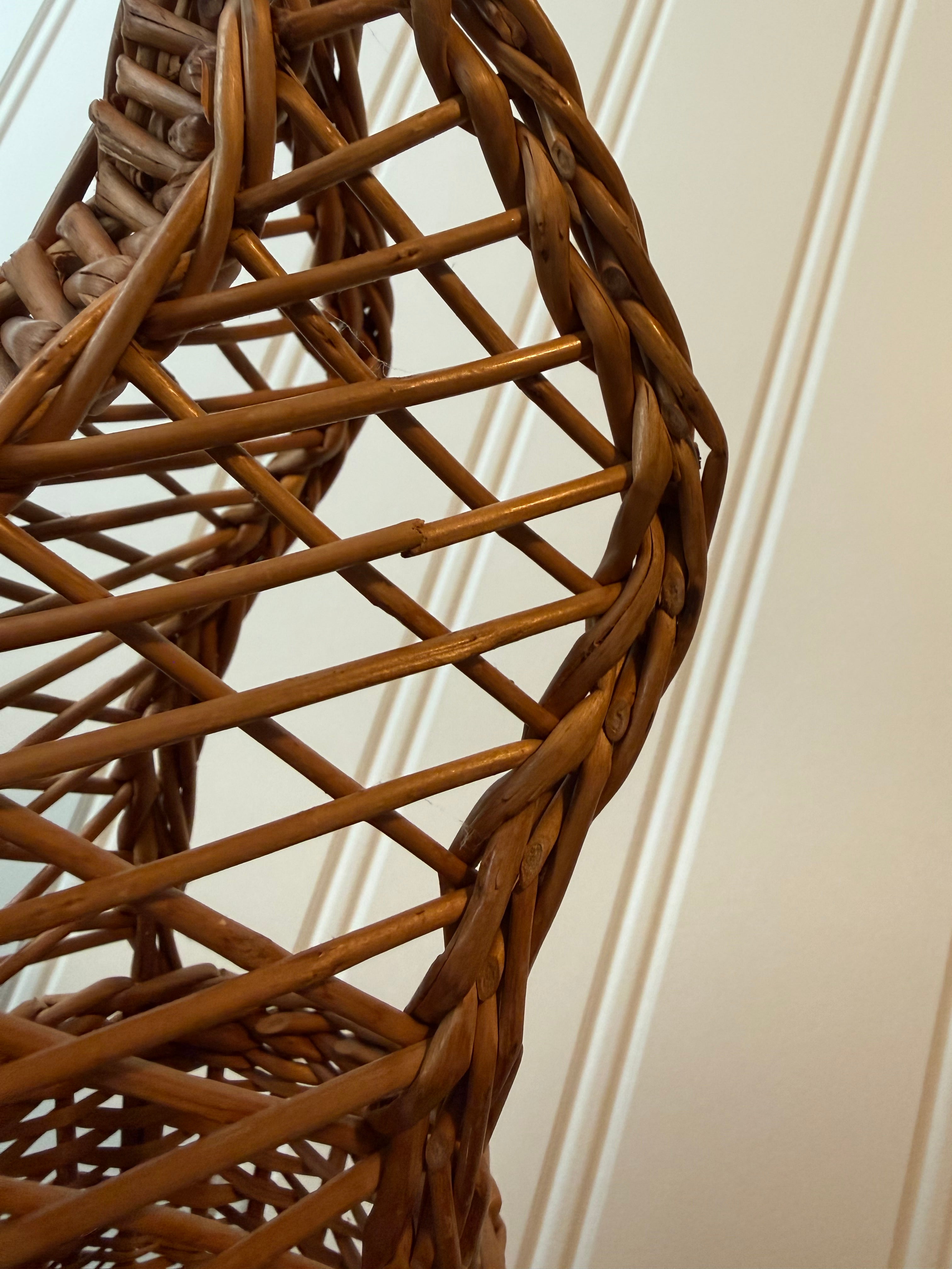 Vintage Woven Wicker Wine Cradle