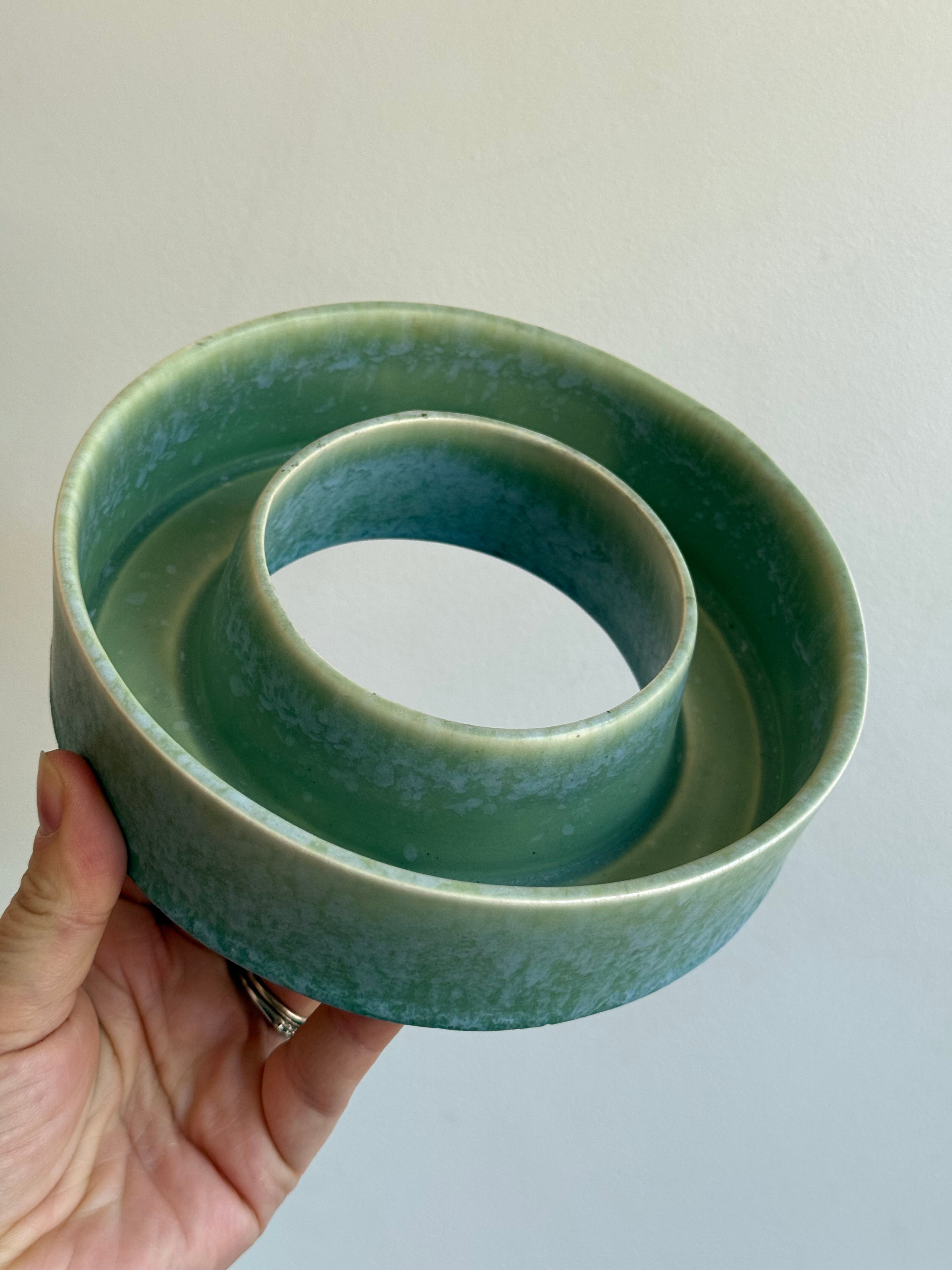 Vintage English Ceramic Pansy Ring Vase