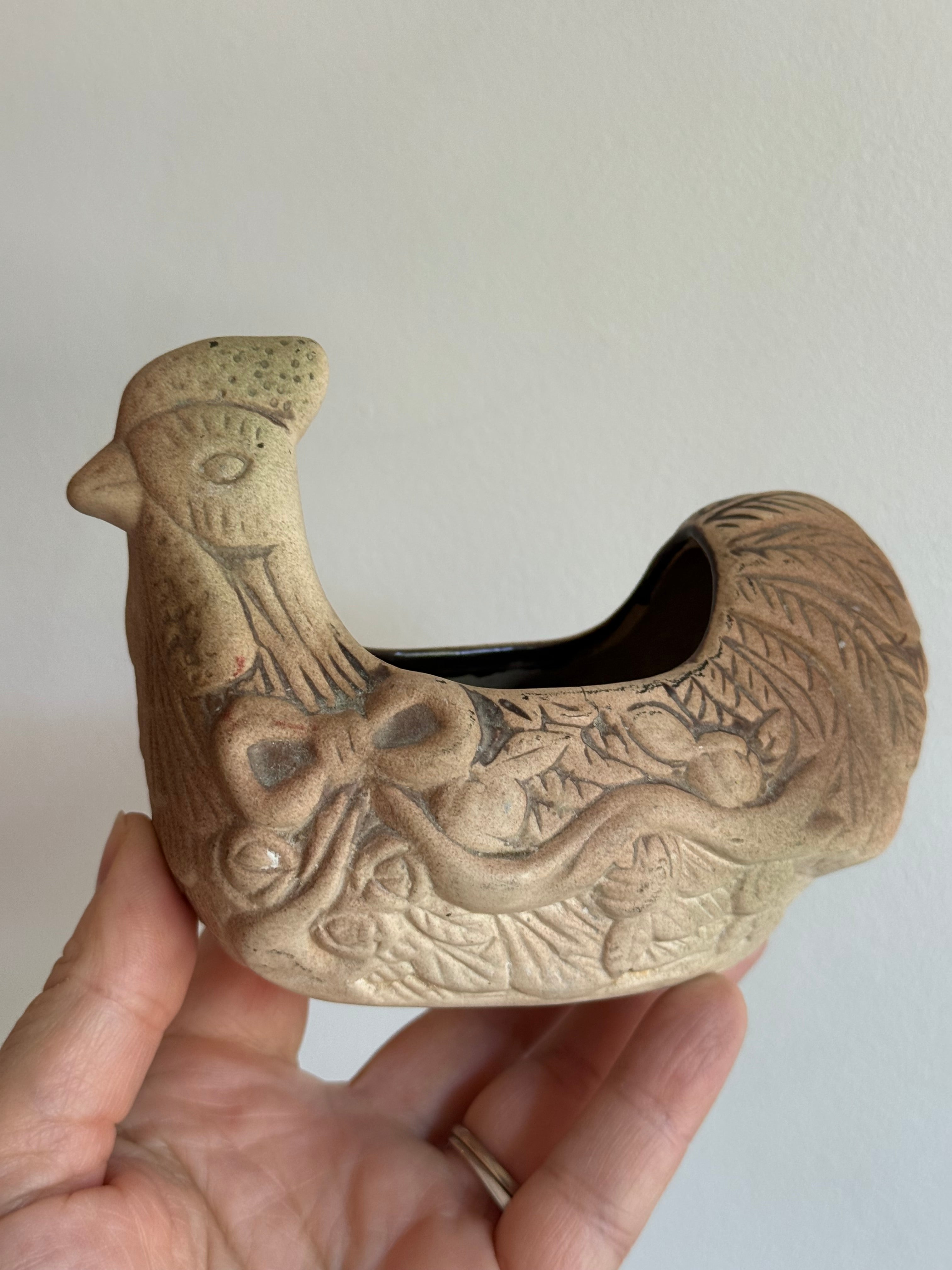 Vintage Ceramic Rooster Planter/Dish
