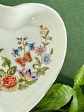 Vintage Aynsley English 'Cottage Garden' Fine Bone China Heart-Shaped Trinket Dish