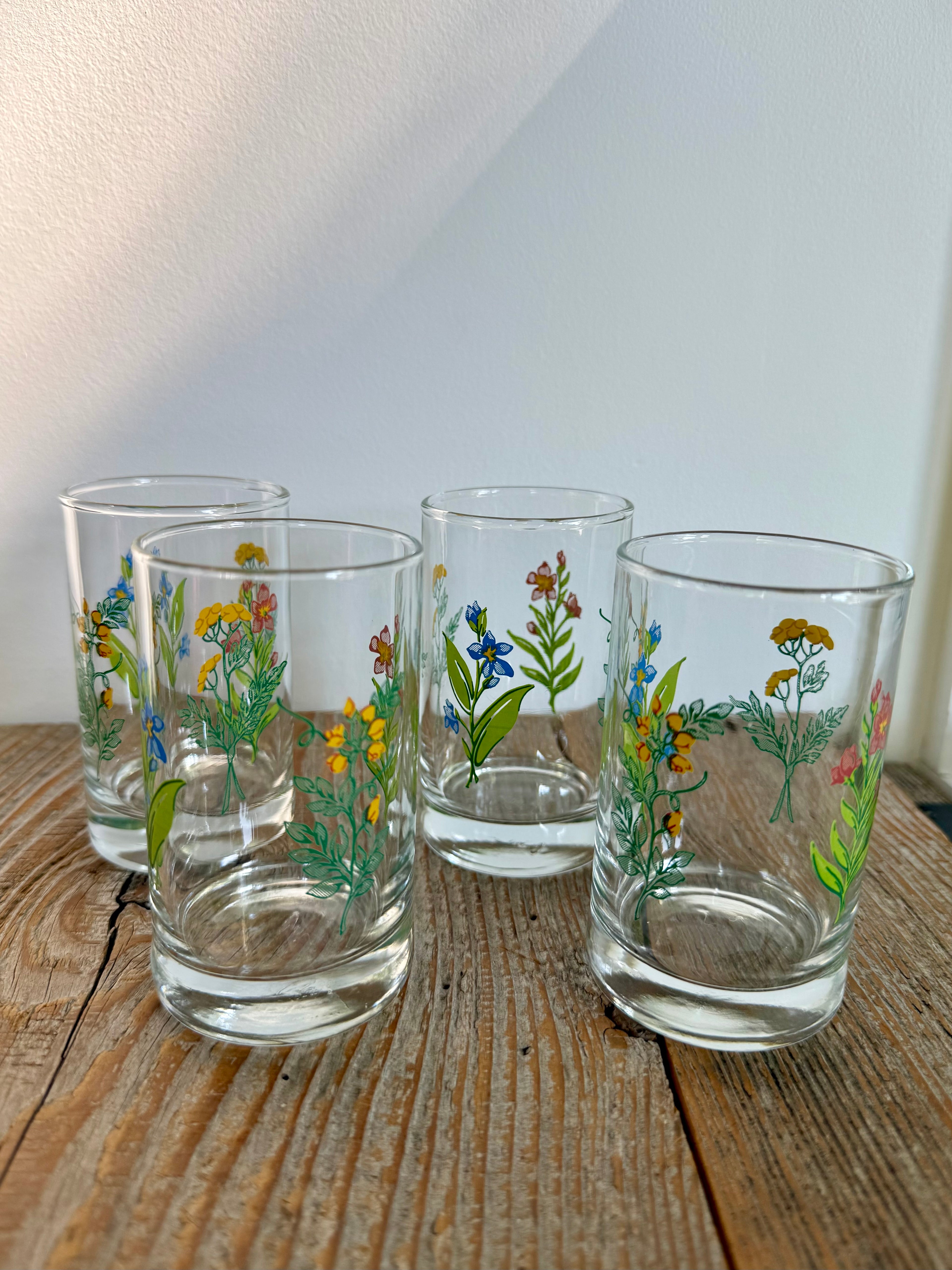 Vintage Corning Corelle 'My Garden' Juice Glasses, set of 4
