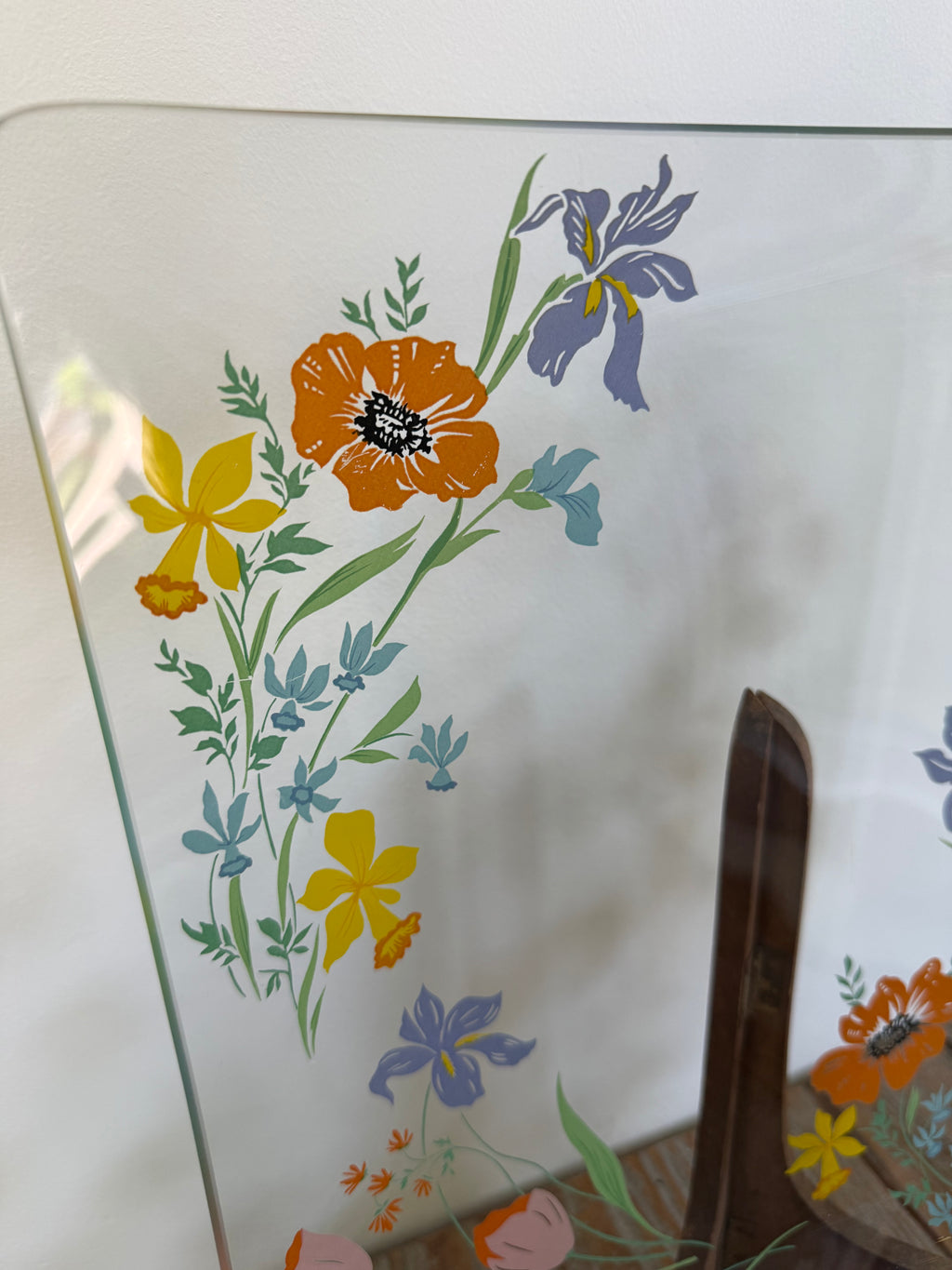 Vintage Mid-Century Clear Bent Glass Square Platter