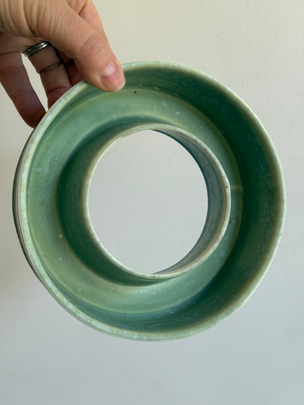 Vintage English Ceramic Pansy Ring Vase