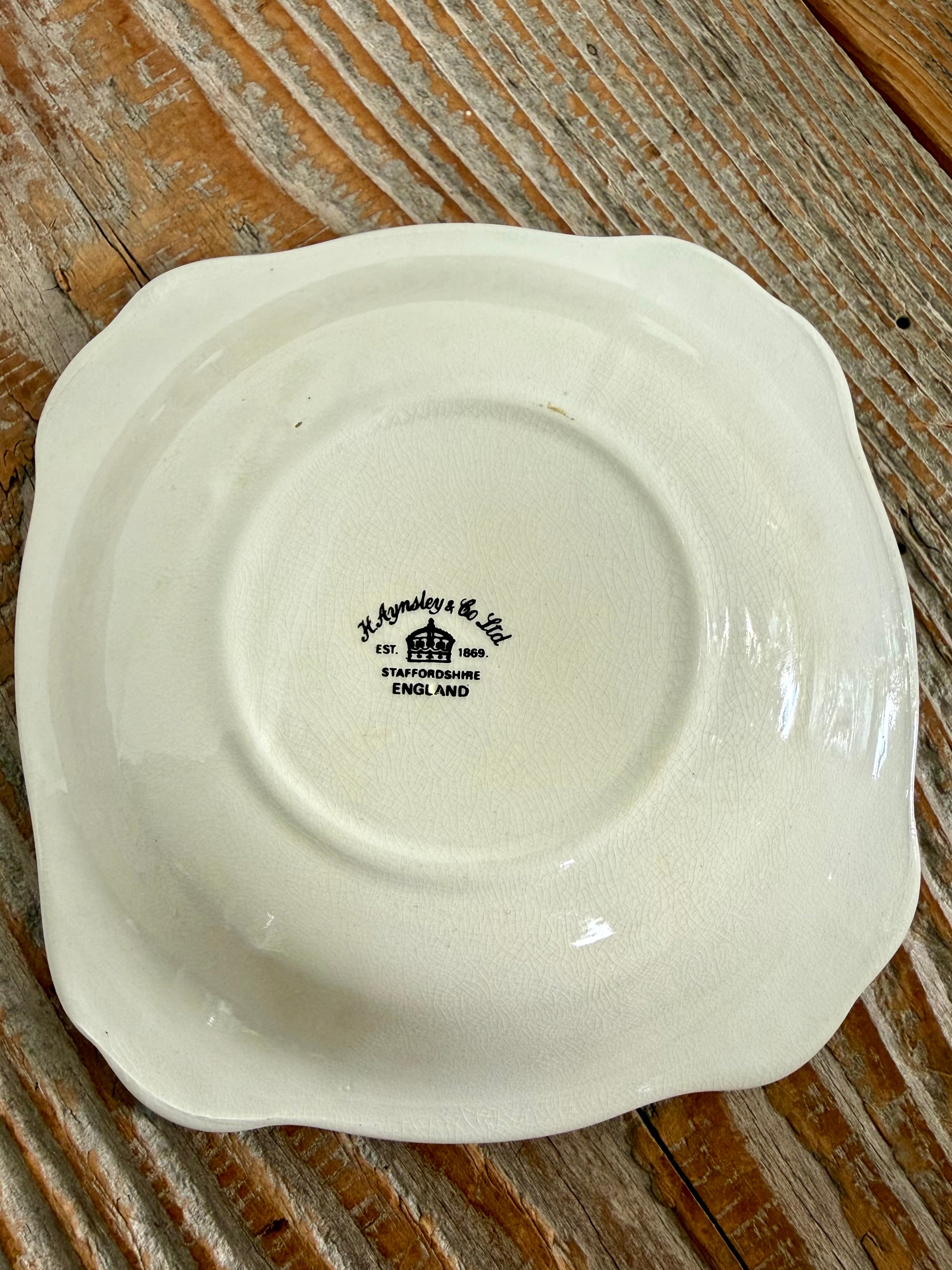 Vintage H. Aynsley & Co. Staffordshire Floral Trinket Dish