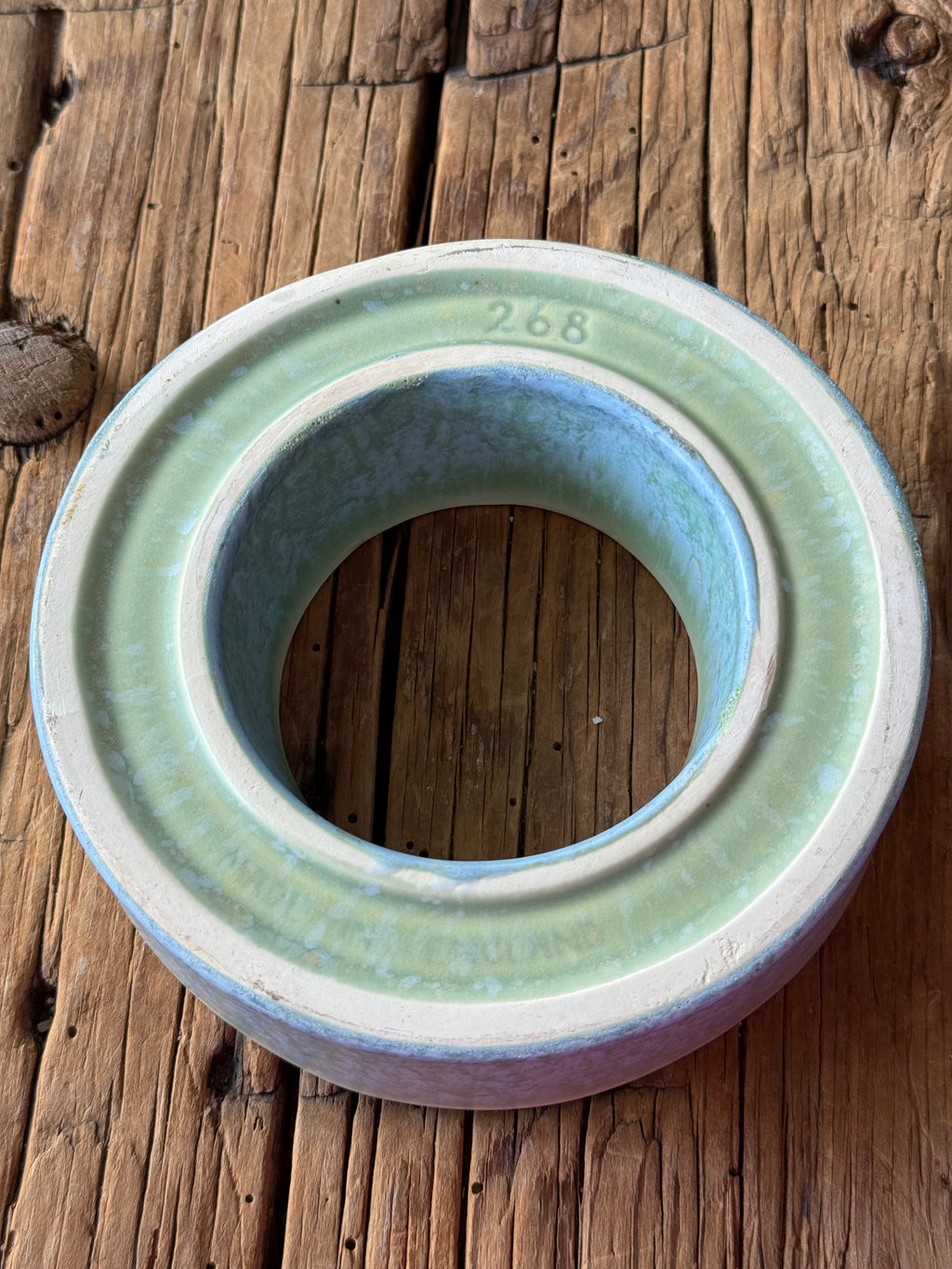 Vintage English Ceramic Pansy Ring Vase