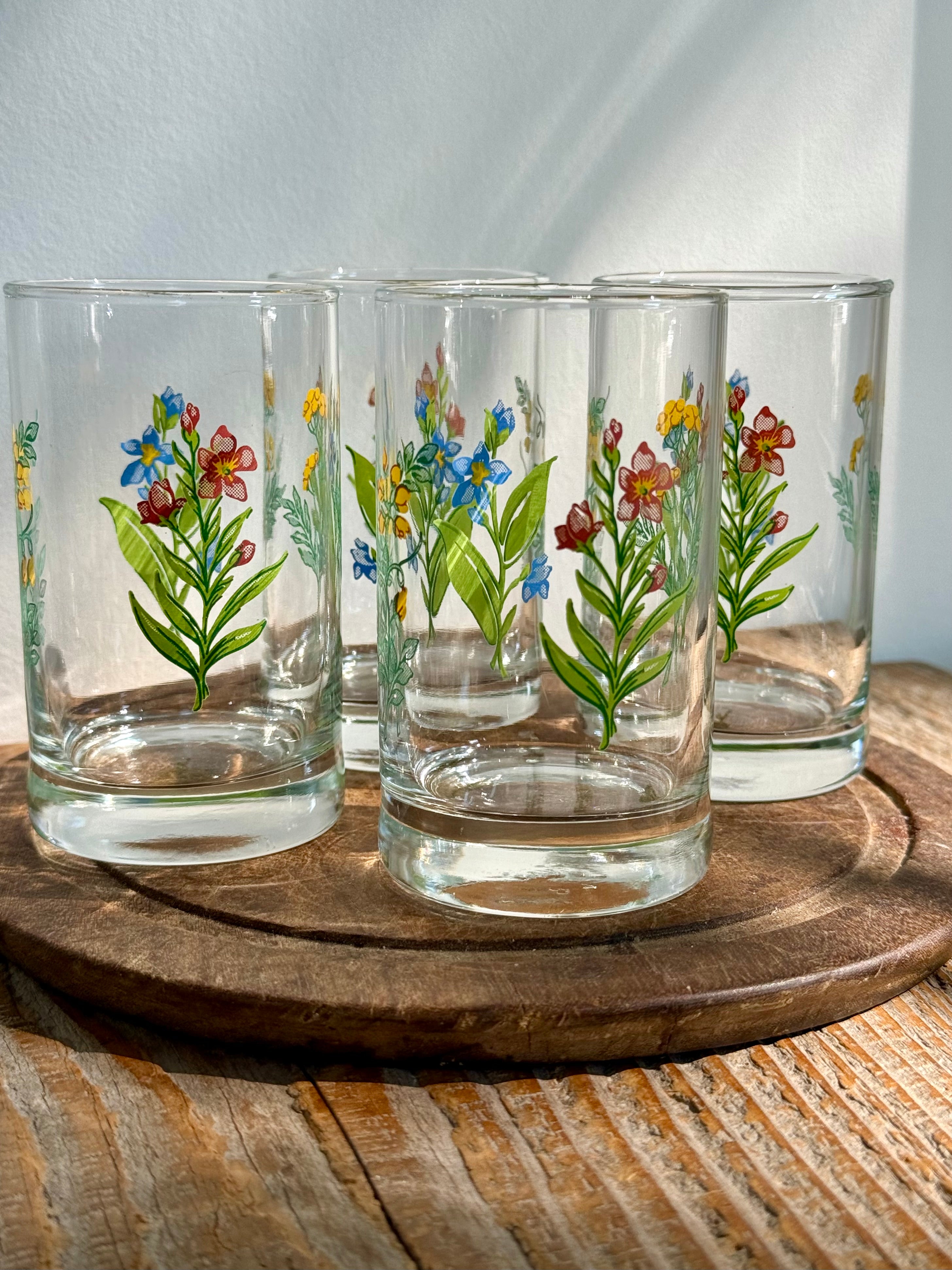 Vintage Corning Corelle 'My Garden' Juice Glasses, set of 4