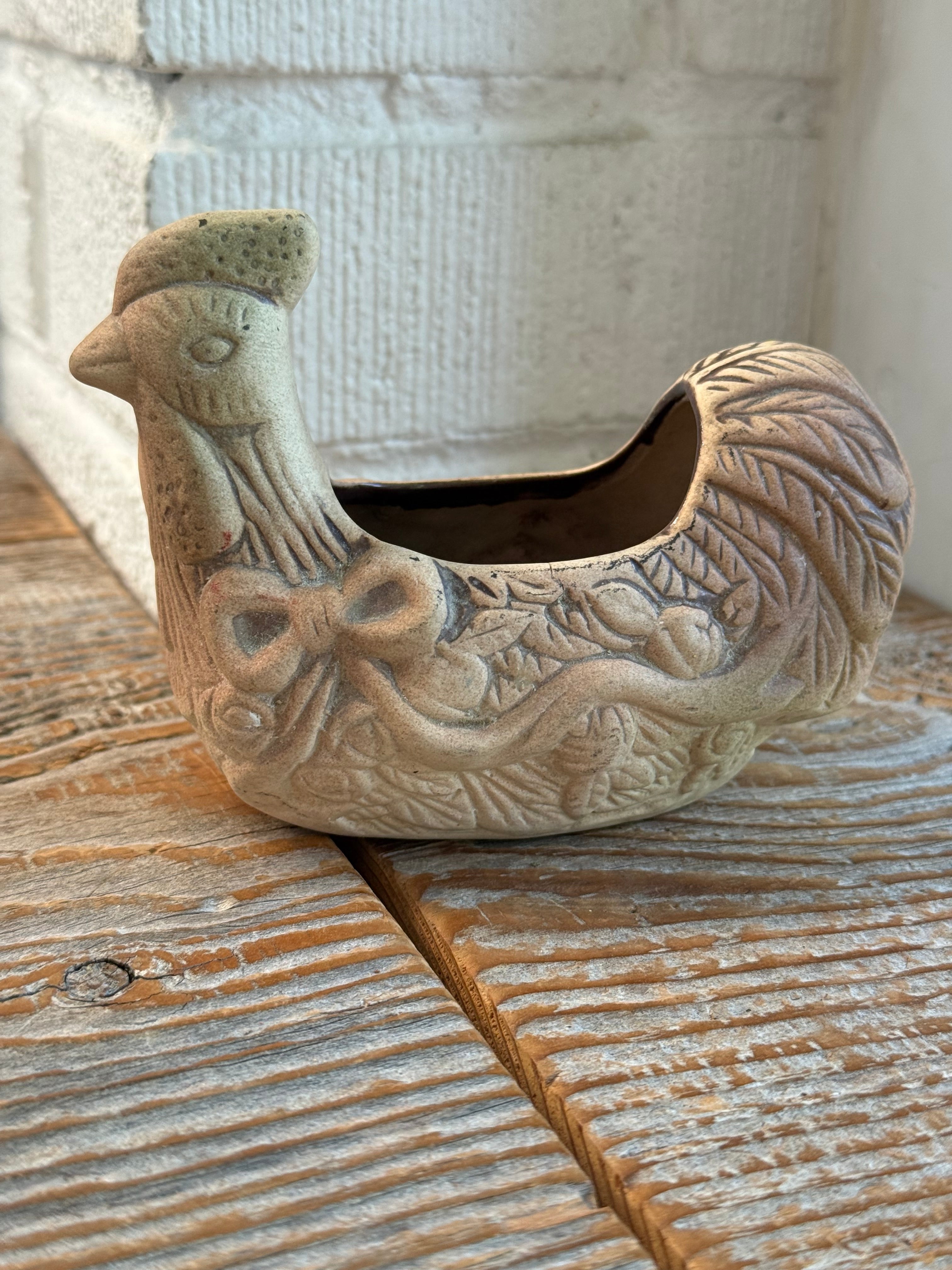 Vintage Ceramic Rooster Planter/Dish