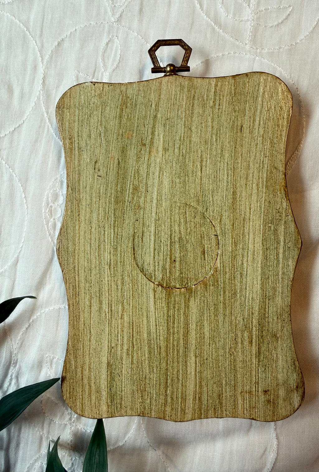 Vintage 1979 Hand-painted Tulip Wood Plaque