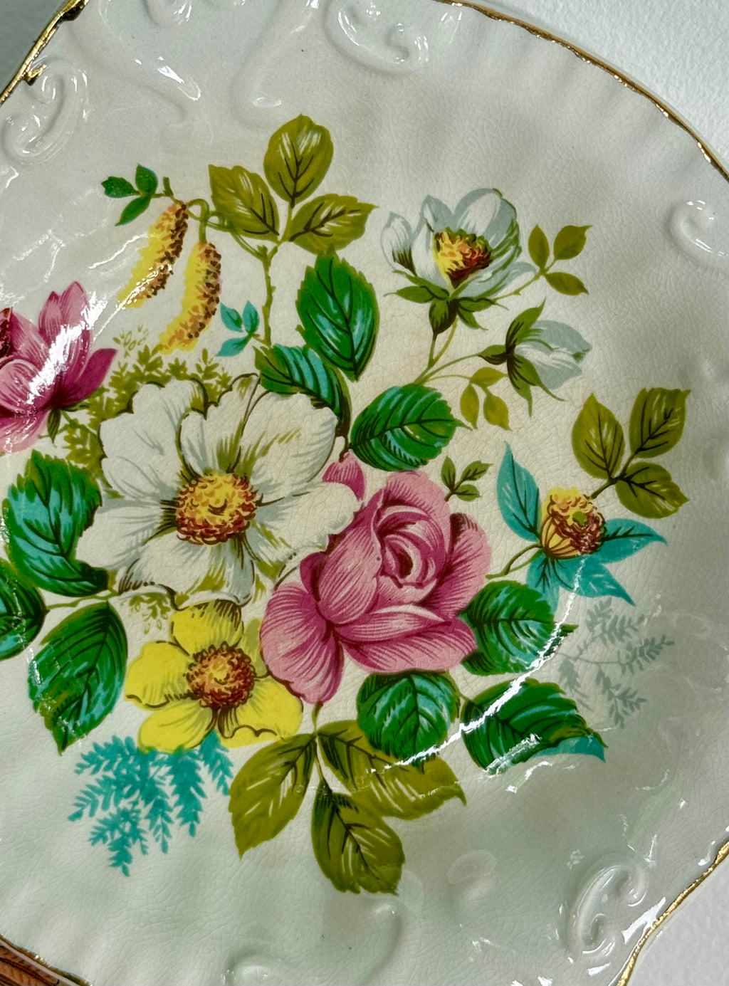Vintage H. Aynsley & Co. Staffordshire Floral Trinket Dish