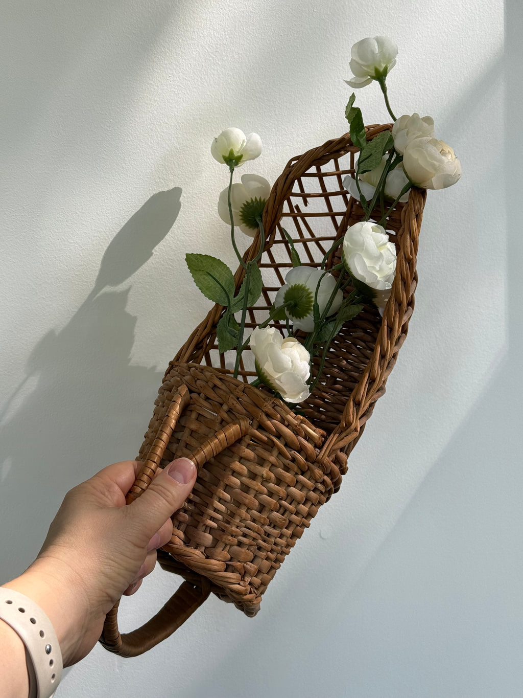 Vintage Woven Wicker Wine Cradle