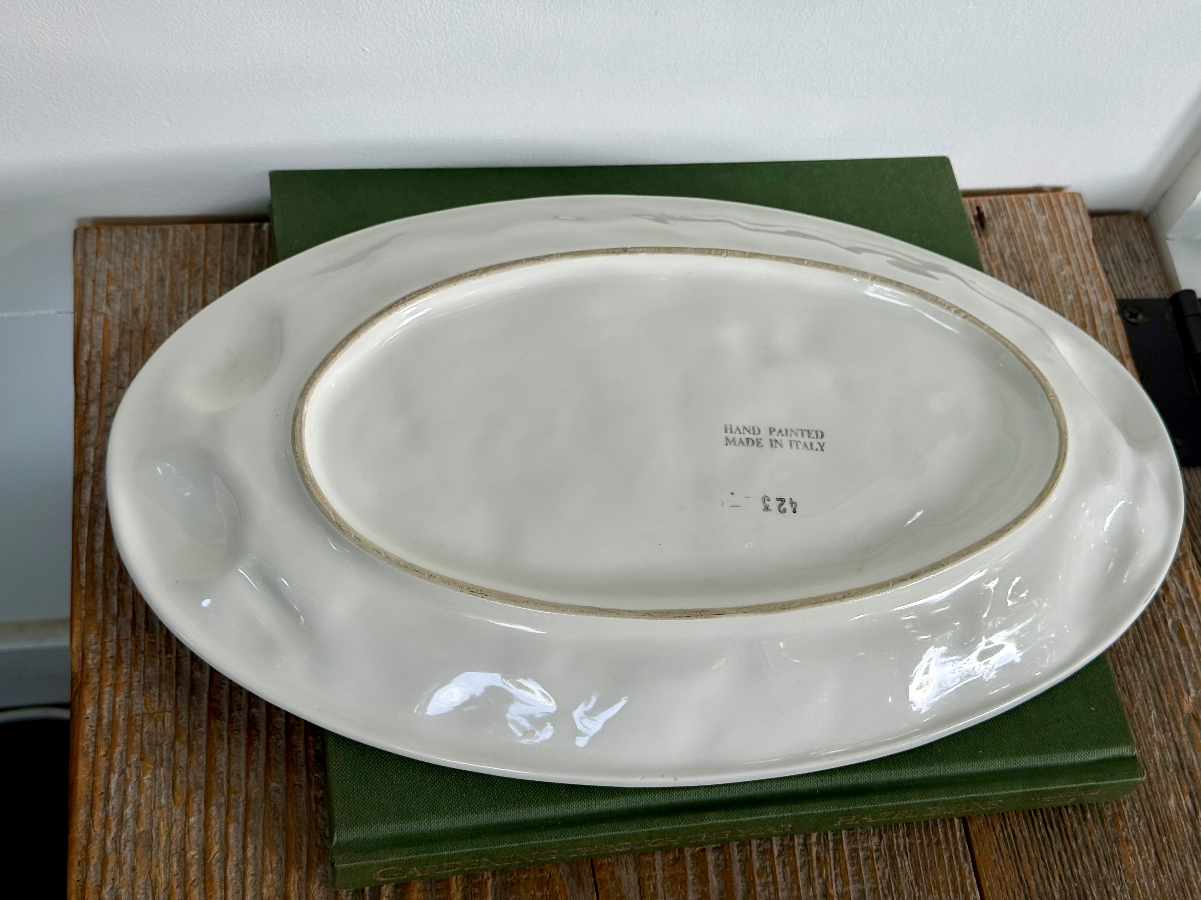 Vintage Hand-Painted Italian Majolica Artichoke Platter