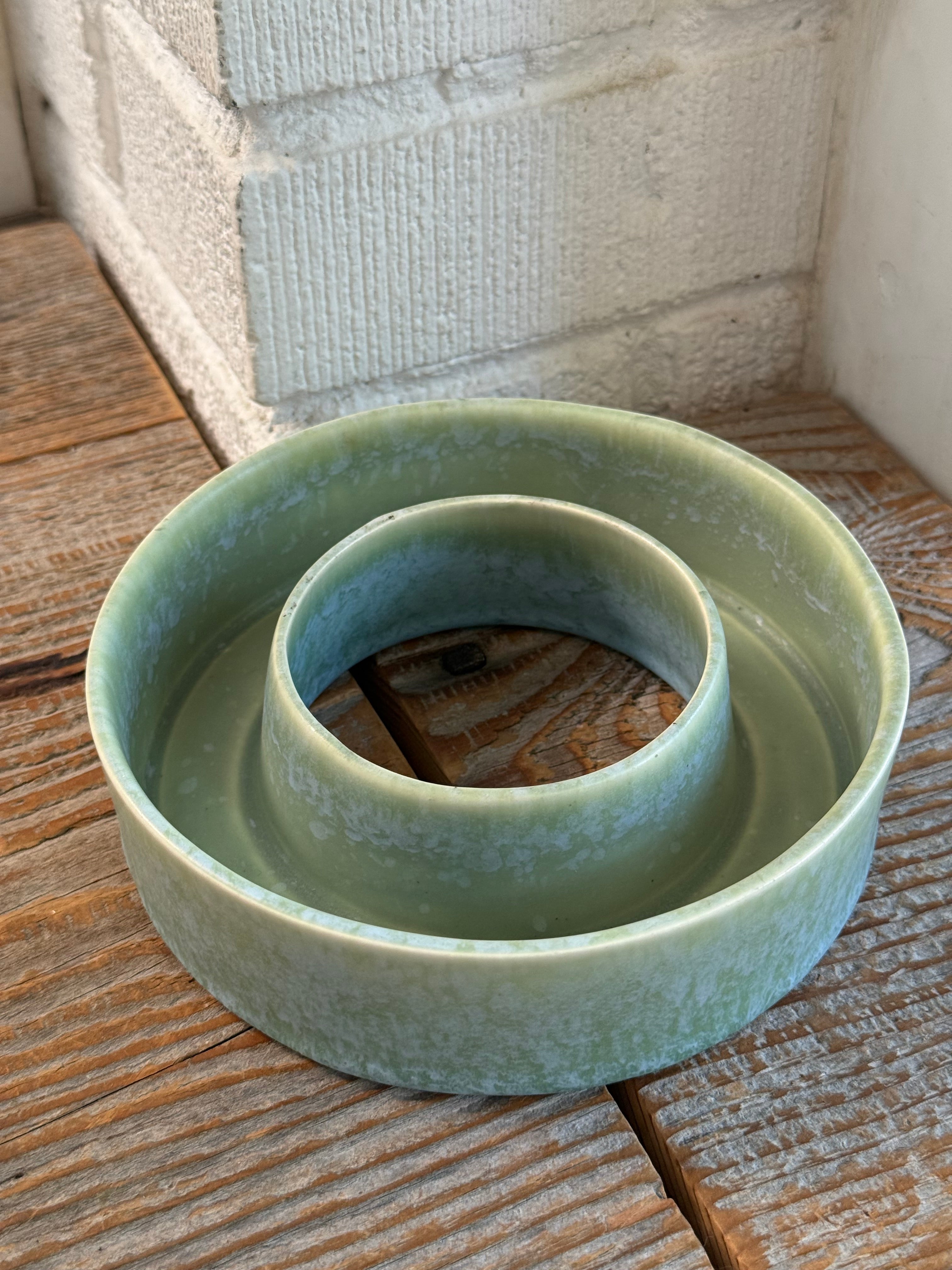 Vintage English Ceramic Pansy Ring Vase