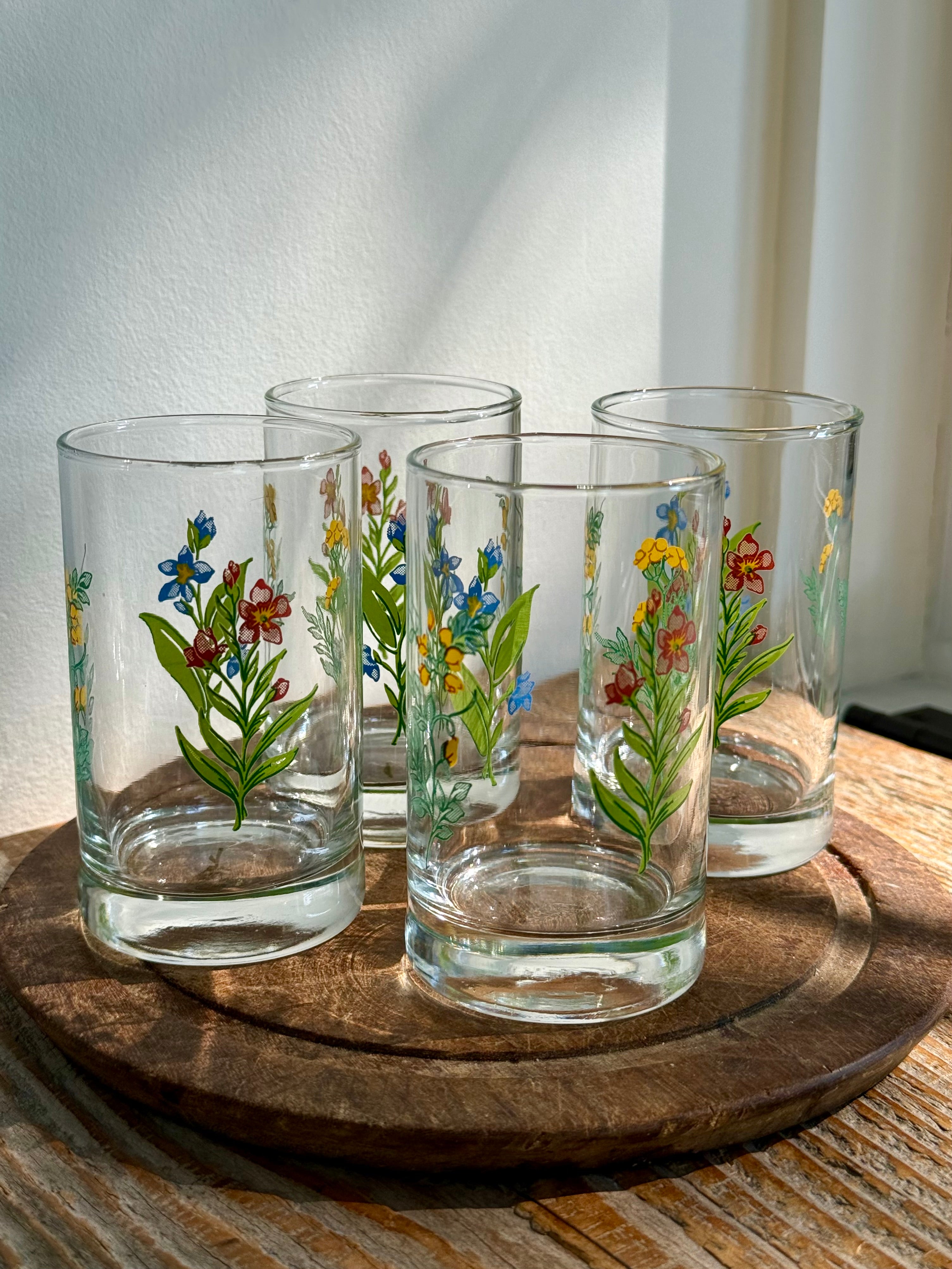 Vintage Corning Corelle 'My Garden' Juice Glasses, set of 4