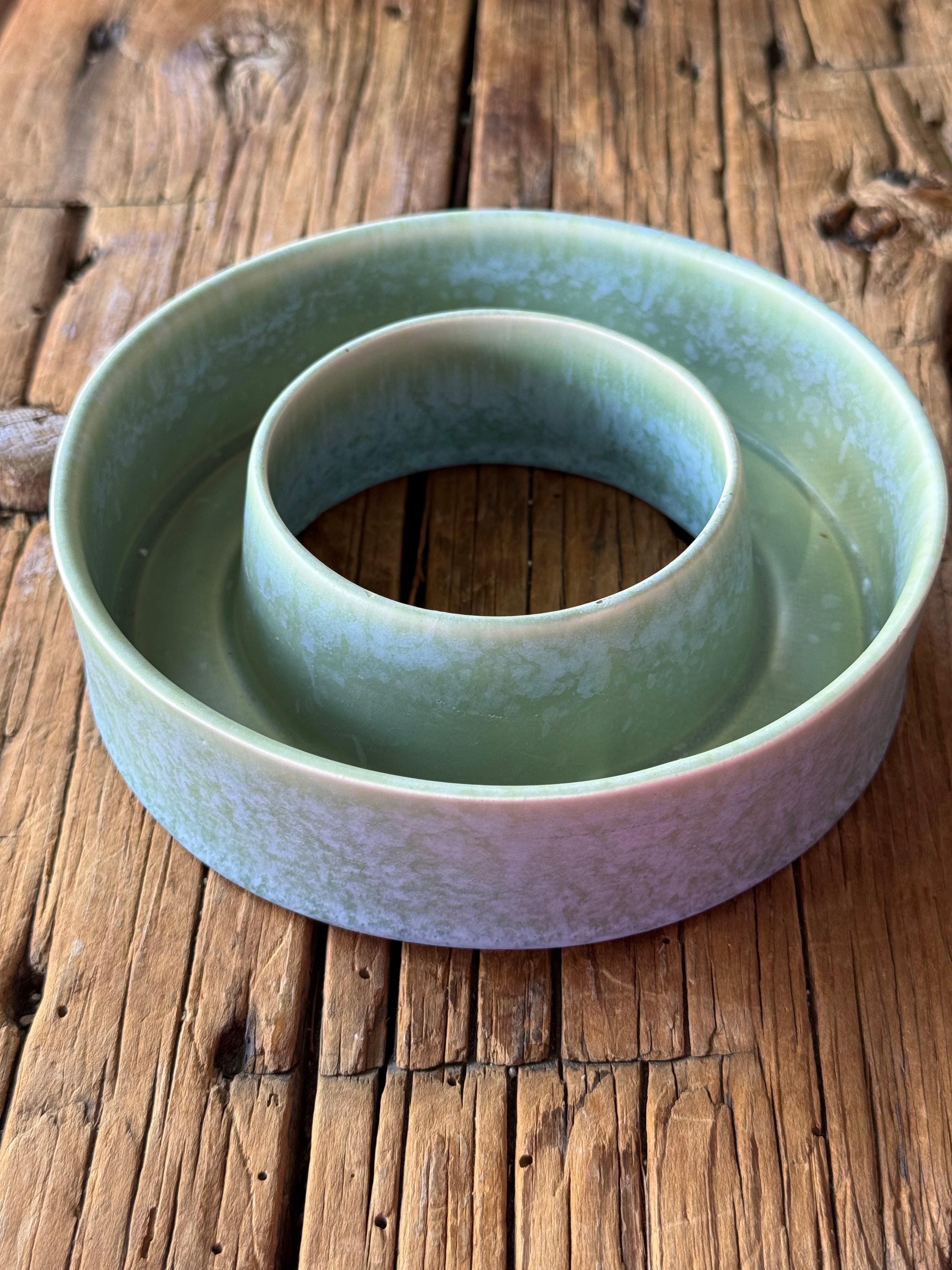 Vintage English Ceramic Pansy Ring Vase