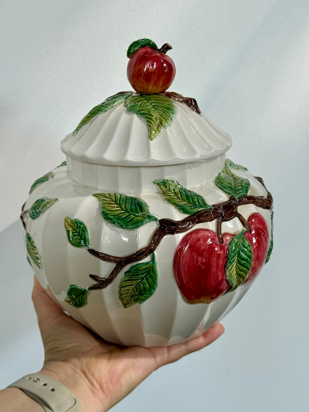 Apple Tree Ceramic Jar