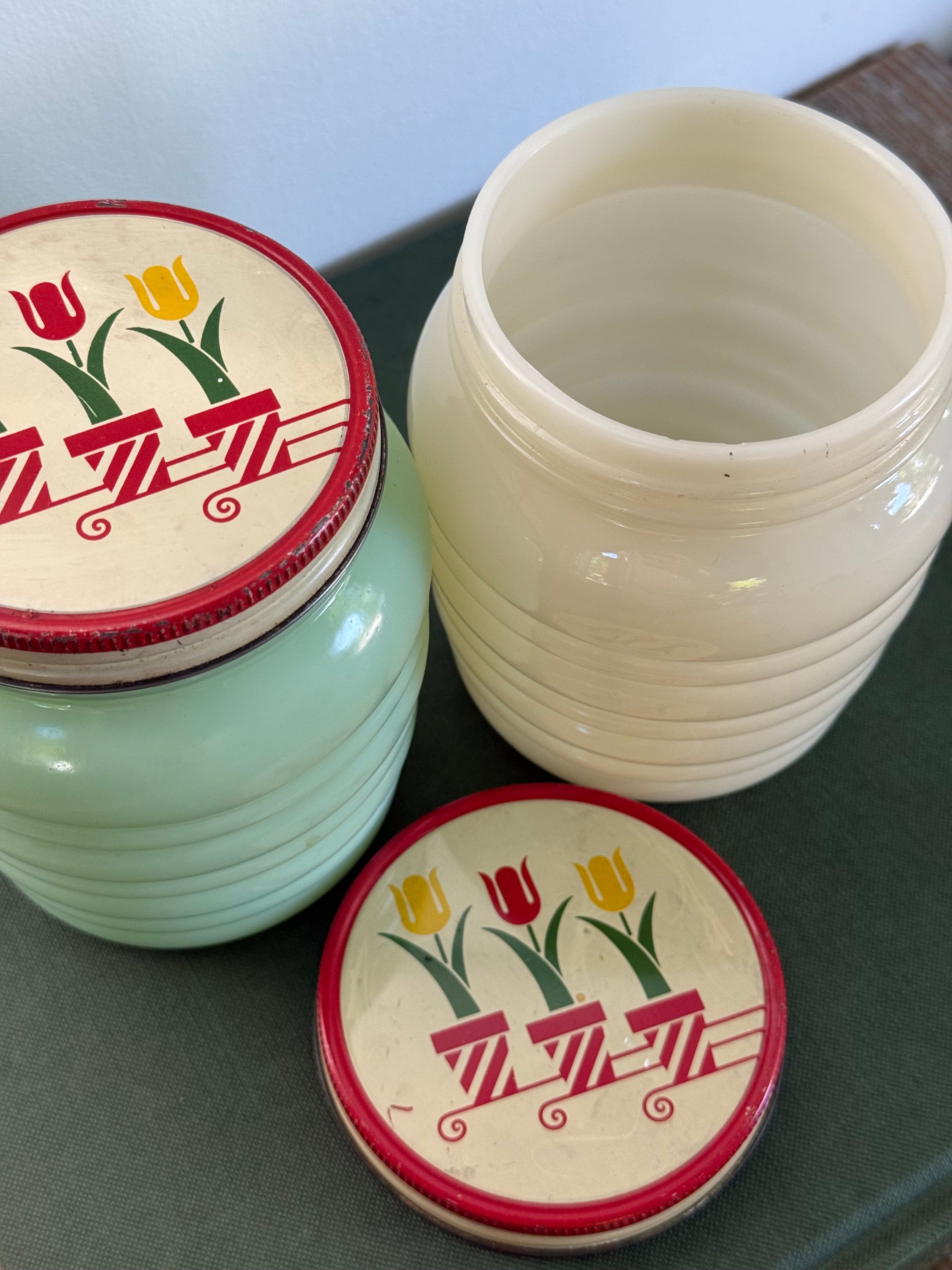Vintage Fire King Grease Jars