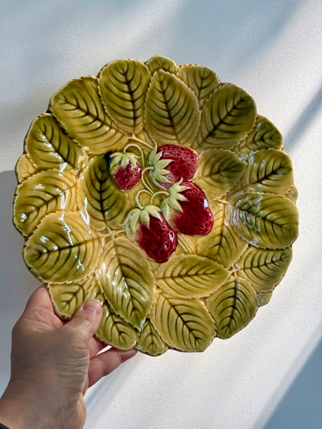 Antique Majolica Strawberry Plate
