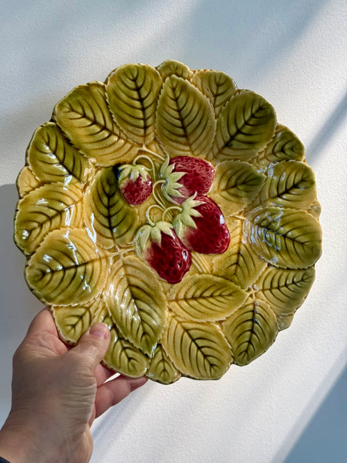 Antique Majolica Strawberry Plate
