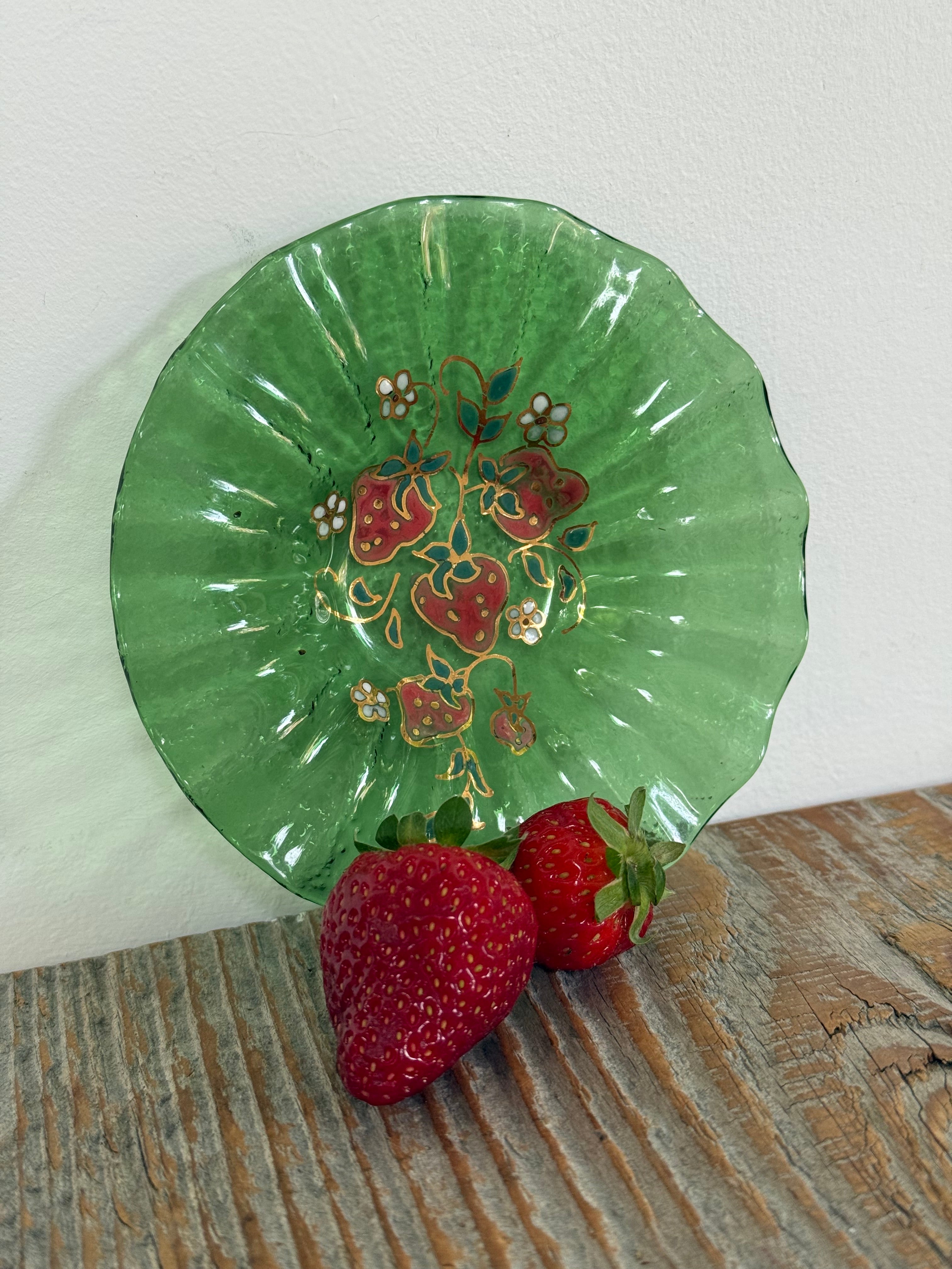 Studio Art Glass Strawberry dish