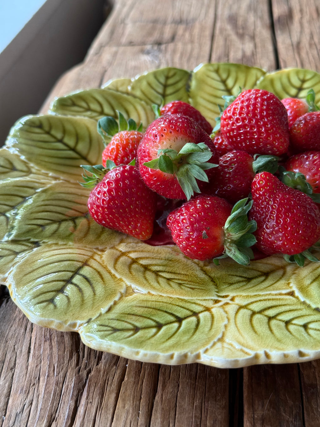 Antique Majolica Strawberry Plate