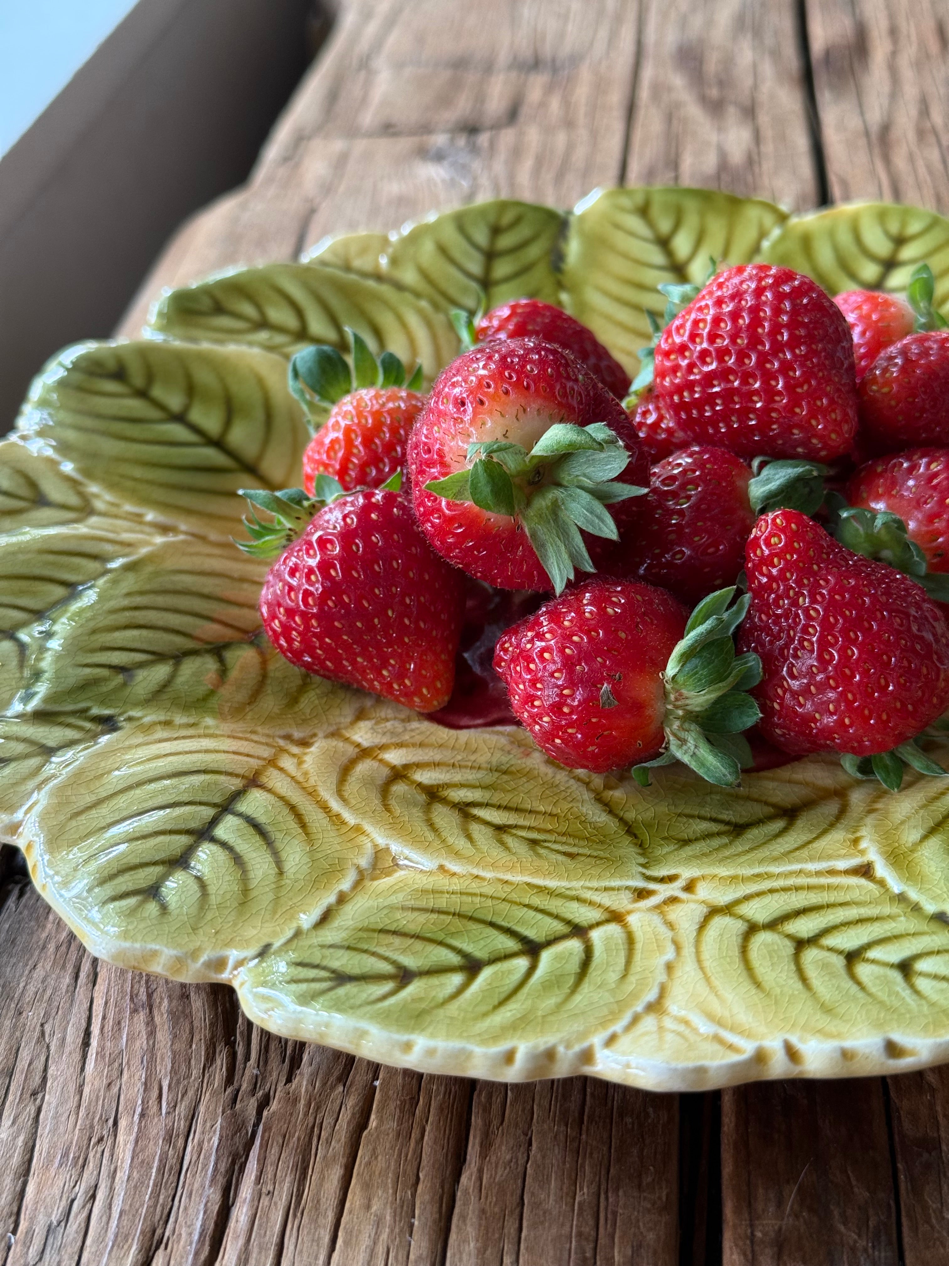 Antique Majolica Strawberry Plate