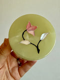 Vintage Green Onyx & Mother of Pearl Trinket Box