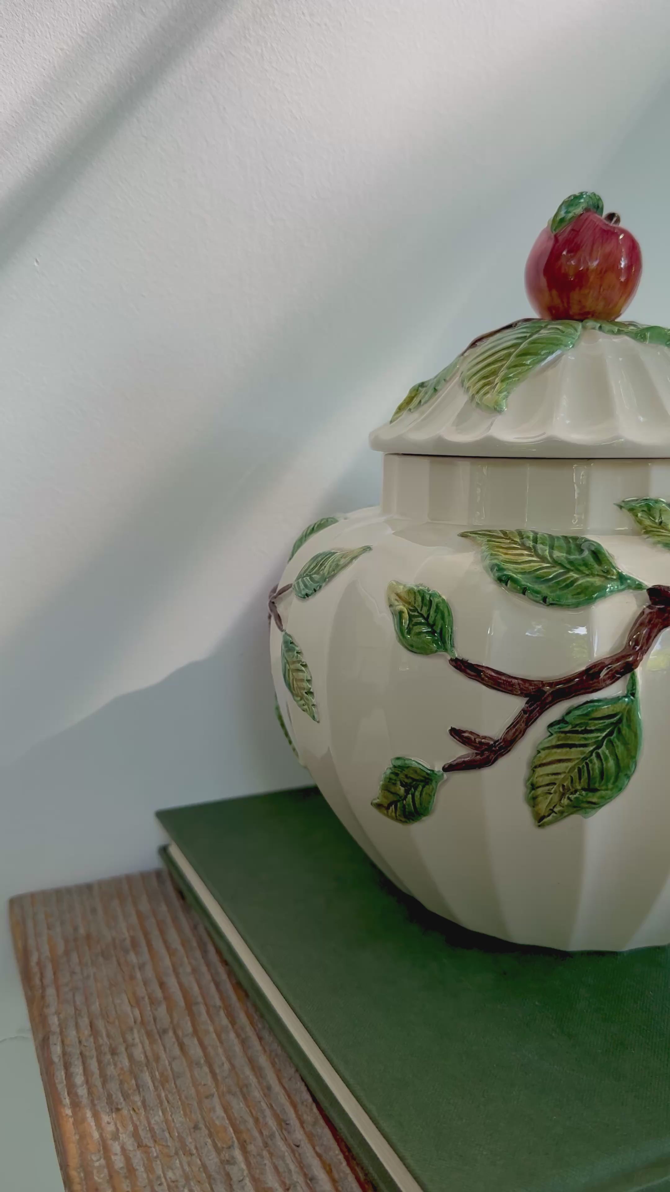 Apple Tree Ceramic Jar